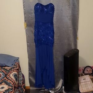 Blue Strapless Party Dress